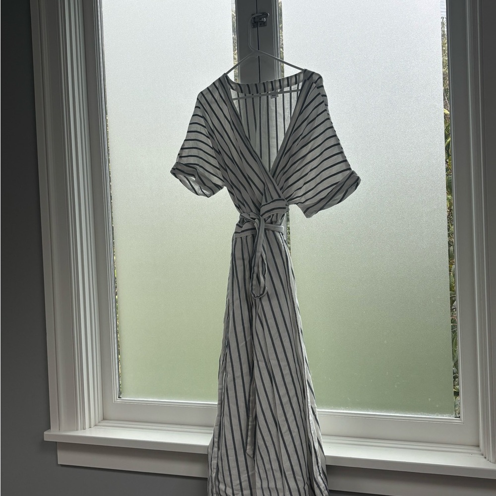 GAP Cotton Striped Wrap Dress